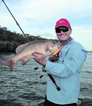 The author with a great mangrove jack caught at Baffle Creek.
