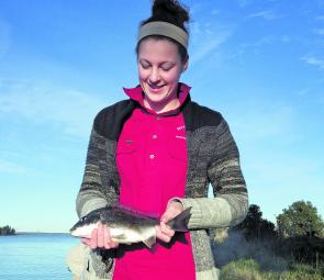 Jade Nimko with a nice bream caught on sandworm.