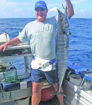 Most people have been fishing for a feed of pelagic speedsters, like this wahoo, at places like Hutchison Shoal. 