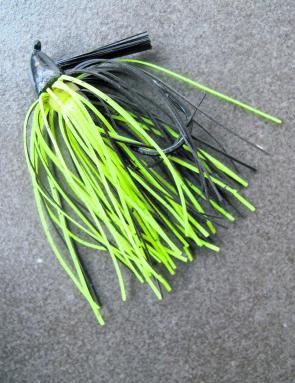 Skirted jigs are very versatile and can be worked dead slow. Chartreuse and black is an excellent colour choice in clearer water; purple/black is well suited in poor clarity.