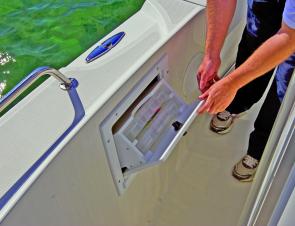 Handy features are littered throughout the rig. This tackle box storage idea keeps them out of the way yet within easy reach.