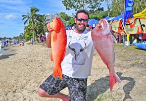 Colourful catch! Competing in last year's Noosa River to Reef Family Fishing Classic, Luke Becroft from Mudjimba won the snapper section with this 78.5cm knobby and snagged third place in the coral trout section with his 65cm bar-cheeked trout.