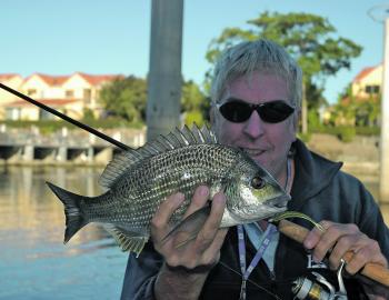 The author caught this bream on a plastic.