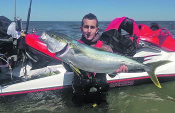 Jai Kaartinen Price with a monster West Coast kingfish.