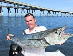 July is a top time to snare a big Spanish mackerel on the jig.