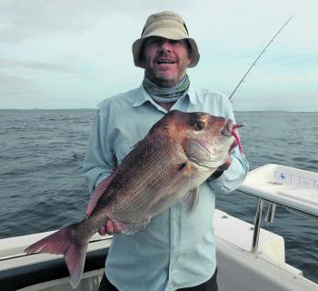 Paul Pekelhering caught this quality snapper jigging a soft plastic recently. Anglers can expect to encounter plenty of quality snapper in the coming weeks throughout Moreton Bay.