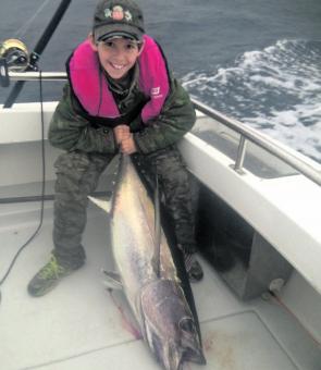 Jayden Mann’s cracking Australian record claim albacore. There have been lots of albies on the continental shelf as well as the odd yellowfin tuna.