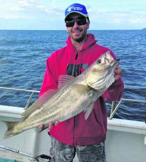A consistent berley trail attracted this school size mulloway for Jumbo.