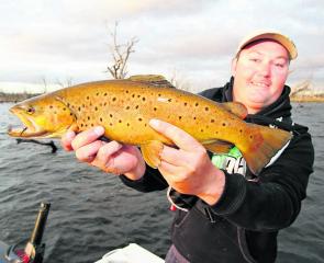 Lubin Pfeiffer with a Toolondo brown trout.
