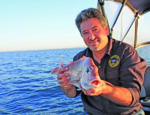 The reds move up the channels quickly and cover surprising distances. Frank De Luca shows a modest northern Port Phillip red.