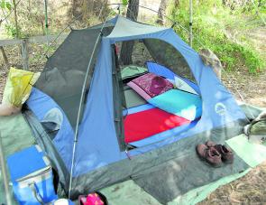 Small dome tents with plenty of fine mesh kept the insects out but allowed breeze through for best comfort at night. 