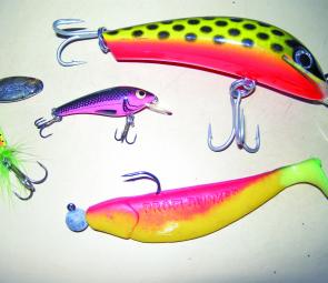 Brightly coloured lures should prove deadly on all species.