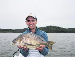 Another cracking black bream of 44cm that fell to a Jackall Chubby Deep, part of a catch of 25 bream caught and released for the day.