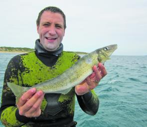 Jordan Hill and a nice King George whiting taken wide off the Point Lonsdale area.