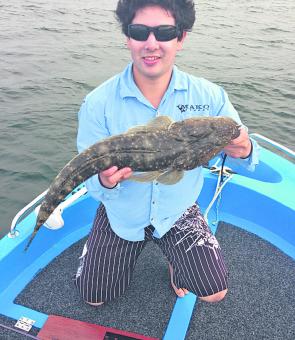 Lachie Ma caught this 70cm flathead on a soft plastic and released it after a few quick pics.