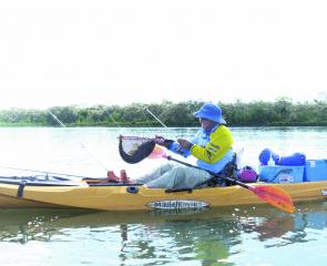 Flat August waters provide kayak anglers a great opportunity to get into some spectacular flathead fishing.