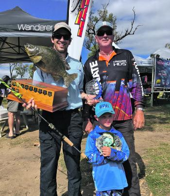 The winners – Maverick World Sooty Champion Angler Daniel Grech, Largest Fish winner Geoff Newby and Champion Junior Bryce Purdy.