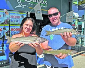Tiff Hogan and Linden Cripps won the $50.00 Davo's Fish of the Week prize with quality whiting to 650g.