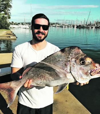 Snapper are on the menu during the cooler months like this one caught by Jeremy Hoover.