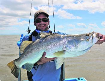 Tom from Rockhampton had a ball with mates casting hardbodies. This fish measured 93cm.