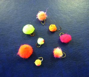 A variety of early season Glo Bugs.