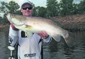 Mark Thompson with a Fitzroy barra.