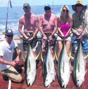Four 50kg plus yellowfin bagged on a hot morning session recently.