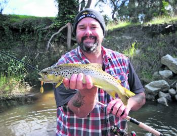The author with another nice brown trout that he caught towards the end of the season. 