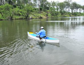 With Shayne in the Solo Scamper, the stability and fishability of the craft was well tested. The Scamper came through in spades whether Shayne was paddling or under electric power.