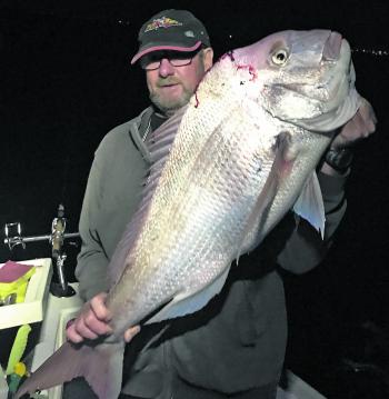 Craig Trewin with a snapper of 9.8kg caught off Clifton Springs.
