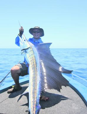 Sailfish like this one will be relatively common offshore from Weipa in October. Get amongst them if you can.