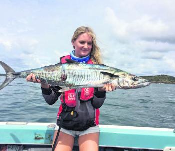 Tayla Egan with a beautiful Spanish mackerel.