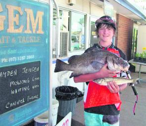 Hayden Jensen had a good day on the water with a 6.7kg morwong and a tidy 400g whiting from the Canaipa Passage.