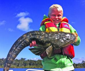 Dylan Pollard, 12, caught and released this 83cm croc on his first lure fishing session.