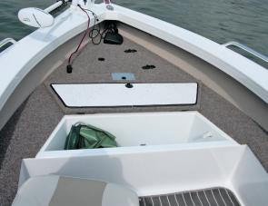 Under deck hatches up front are suited to general storage with the live well handy for bait or the catch.