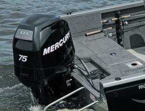 The 75hp Mercury four-stroke provided brisk performance and is in the middle of power range.