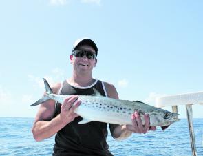 Damian caught this spotty mackeral off Coolum. The mackerel are all around the Sunshine Coast at the moment.