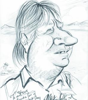 Mick Joffe’s caricature of the author.