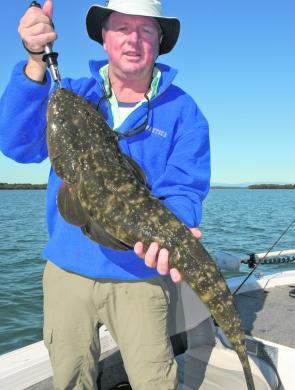 August is one of the best months to chase flathead throughout the whole estuary. Peter Mcleod was very pleased with his 83cm flathead caught on a micro mullet at Tipplers.