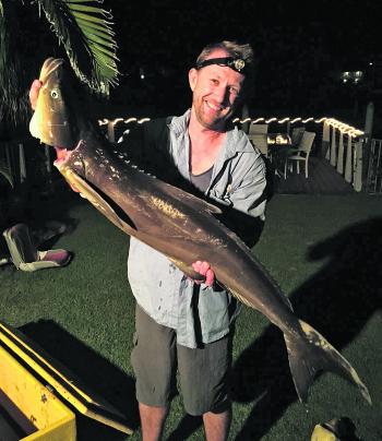 Jason with a cobia caught off a local reef.