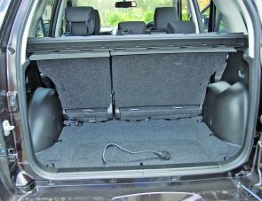 The Suzuki offers a quite large rear cargo area that increases to 1386L in size once the rear seat is lowered. 