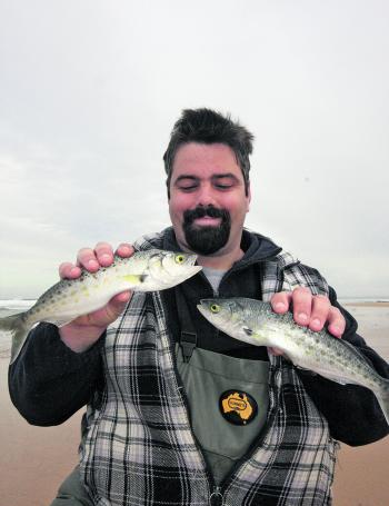 Bait fishing methods for salmon works well but spinning with small metal slugs using a single Mustad inline lure hook is much more entertaining.