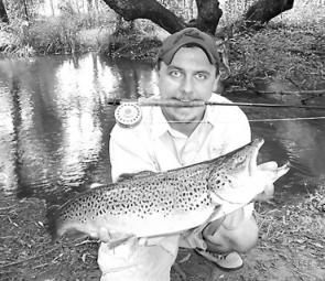 Peter Garbacz landed this magnificent brown trout on fly showing that big fish do indeed lurk in small streams.