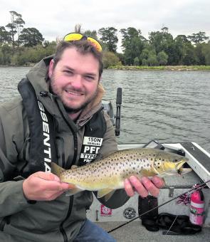 Scott Xanthoulakis joined in the fun on Lake Wendouree with some bright Woolly Bugger style flies.