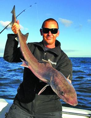 Jay Furniss with a healthy little peninsula gummy shark.