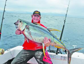 Troy Boulton with a yellowfin from the continental shelf just north of Coffs.