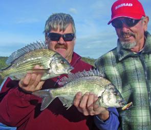 Graeme Toogood and Gary Clarke with a nice bream each after a double hook up.