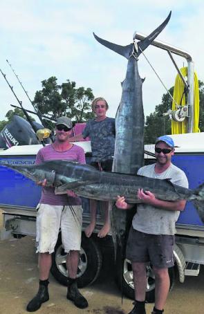 The local game boys had a ball recently, landing 3 striped marlin for the day.
