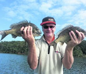 Laurence was happy with a couple of great black bream caught on lures.