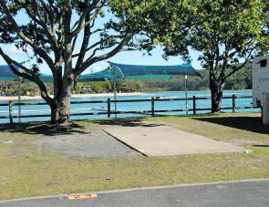 Water side camp sites are a great drawcard at Tellebudgera Creek Tourist Park.